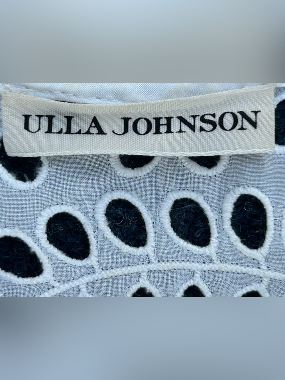 Ulla Johnson Dolly Top Blouse White Cotton Eyelet Tassel Tie Size 6 - Picture 5 of 16